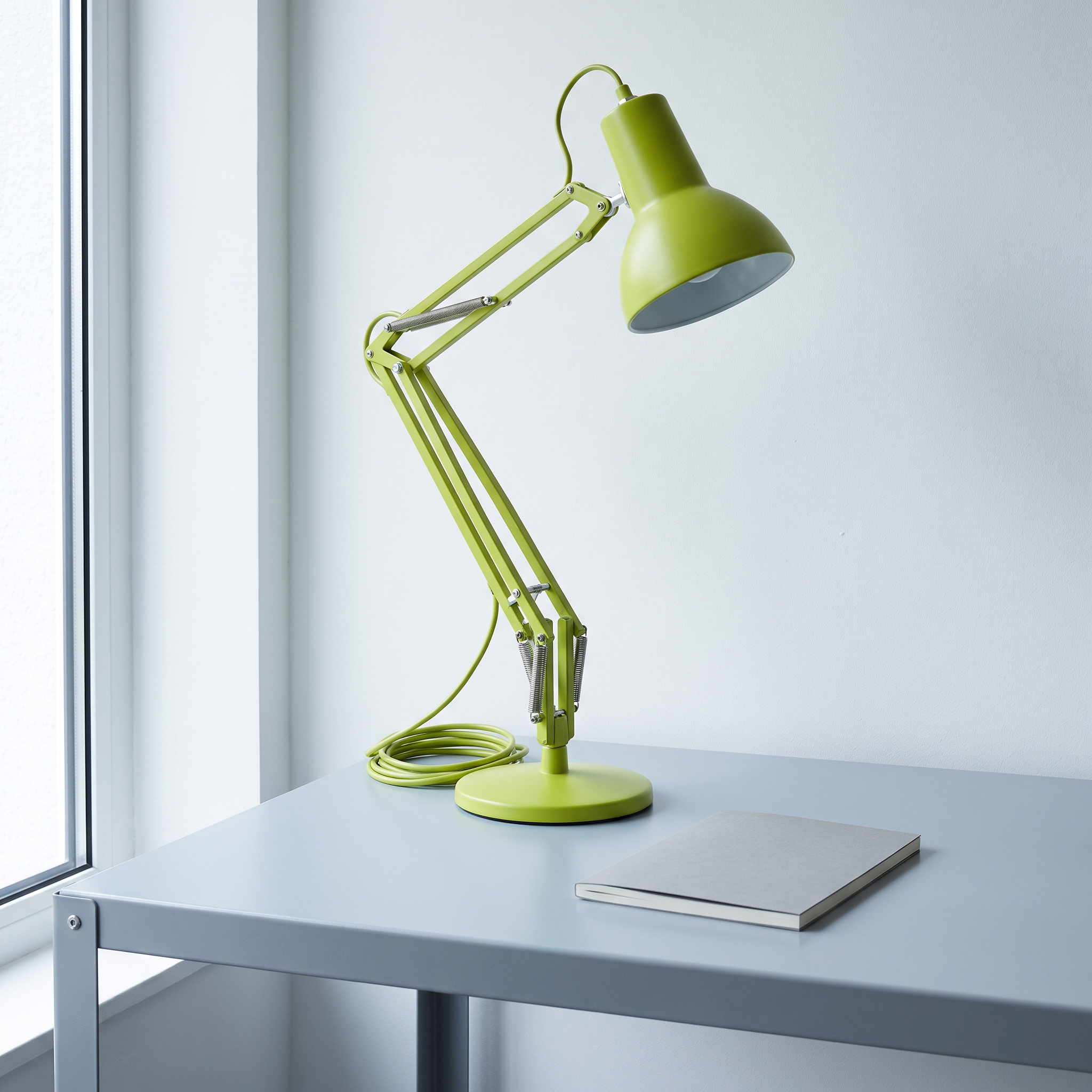 Desk lamp, photographed in a scene